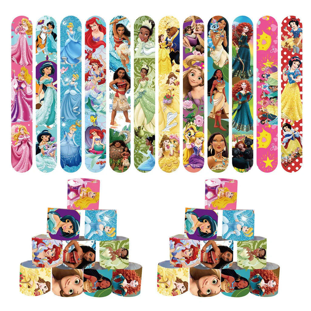 Disney Princess Slap Bracelet Party Favor Girls Kids Birthday Party Gifts Bag Filling Material Princess Theme Party Decorations