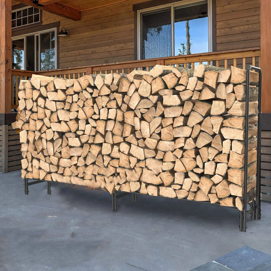 Heavy Duty Firewood Log Rack, Long Large Storage Holder, Wood Stackers, Garden Indoor, 91.6”