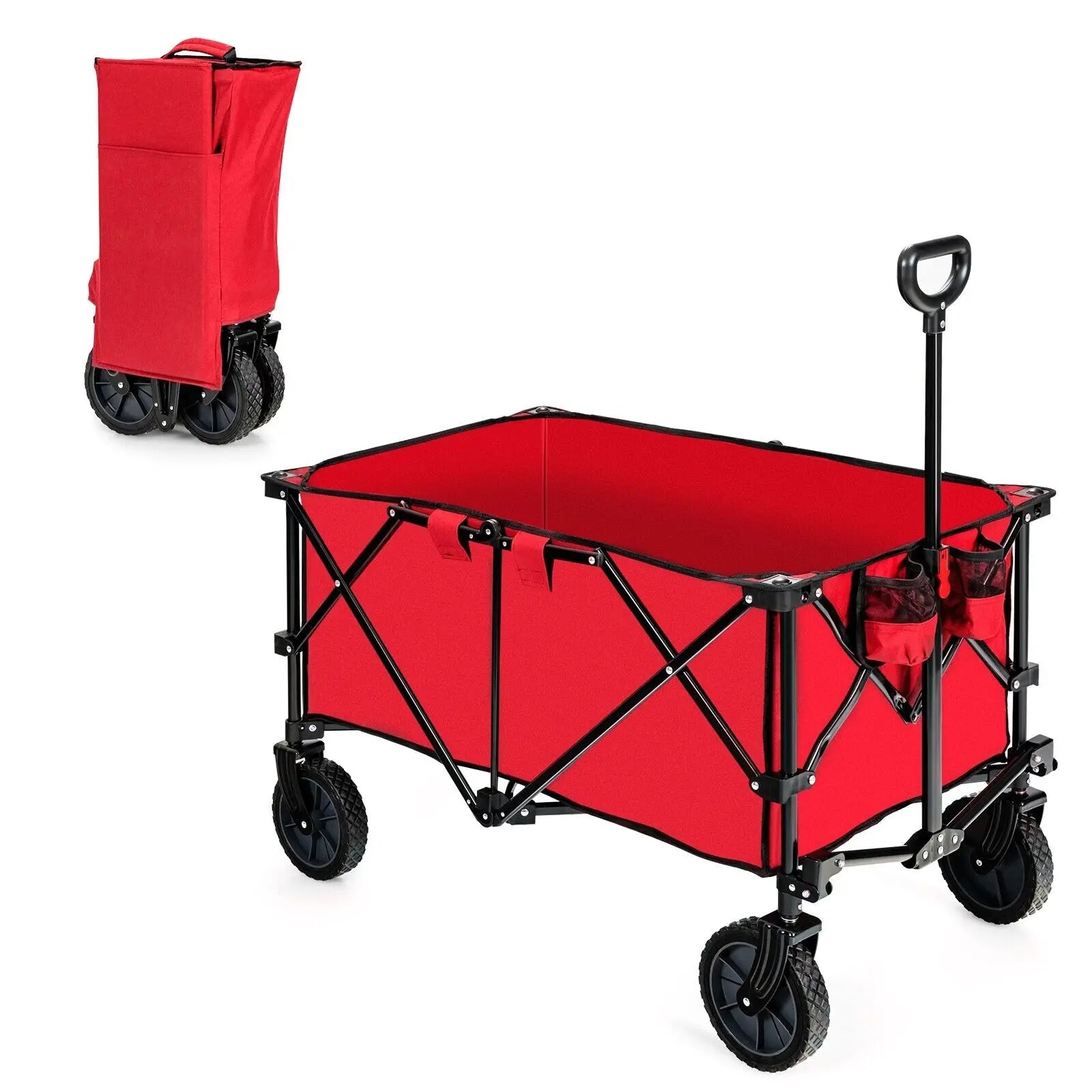 GOFLAME Folding Camping Wagon Collapsible Beach Garden Trolley Buggy Shopping Cart 212L