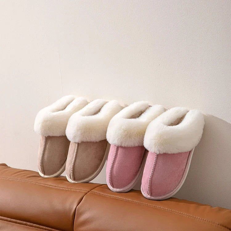 Furry Home Slippers Women 2024 Winter Designer Shoes Ladies Flats Casual Warm Plush House Fur Slides Couple Footwear Large Size