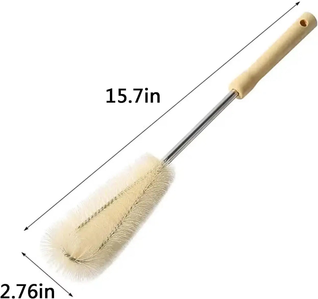 Bottle Brush Cleaner with Long Wooden Handle Water Bottle Cleaning Brush Natural Bristle Kitchen Scrub Bottle Brush for Cup Jug