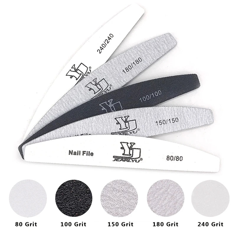 5/25Pcs/Lot Nail File Mix Color 80/100/150/180/240 Grit Professional Sandpaper Cuticle Remover Buffer Files Manicure Tool Set