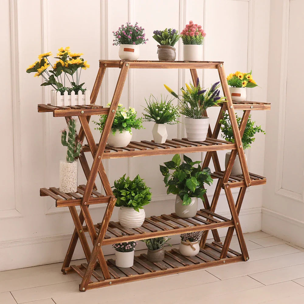 Extra Large Wood Flower Rack, 8 Tier Plant Stand, Bonsai Shelf, Display Rack, Indoor and Outdoor