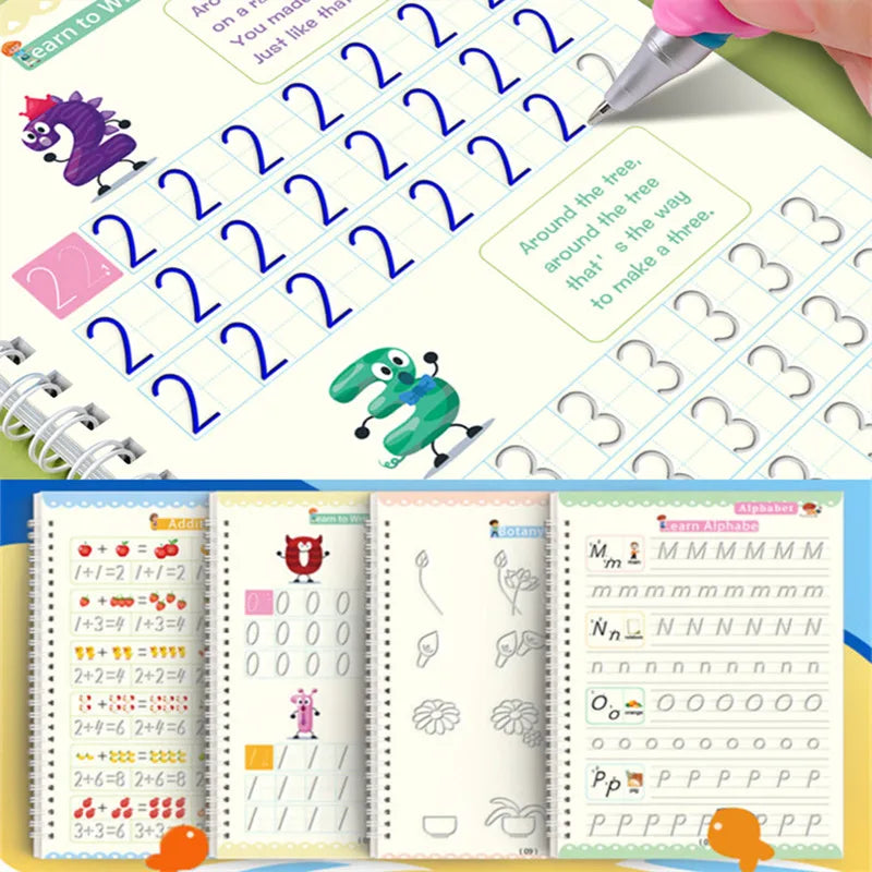 Magic Copybook Drawing Toys for Kids Montessori Reusable Pen Control Training Writing Sticker Learning Educational Toy Children