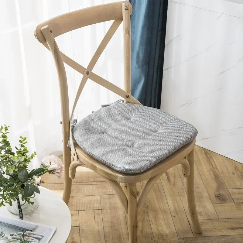 Summer Breathable Cushion Four-Nail Anti-Slip Chair Cushion Classroom Living Room Chair Season Nordic Solid Color Cushion