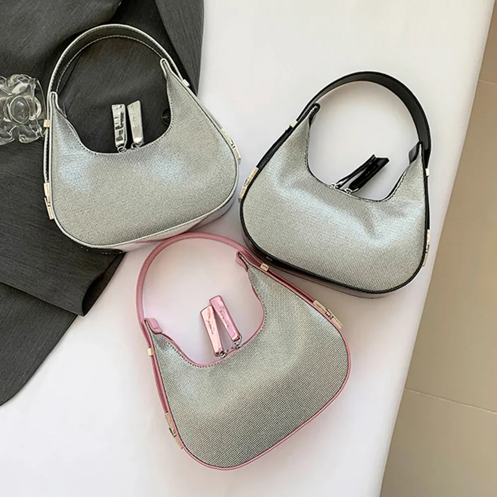 2025 Trend Armpit Purses High-end Women's Shoulder Bag Y2K Crescent Bag Ladies Luxury Design Top Handle Handbag Small Tote Bags