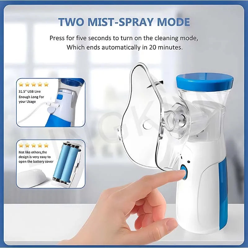 Medical Silent Mesh Nebulizer Handheld Asthma Inhaler Atomizer Children Health Care Mini Portable Nebulizer Humidifier