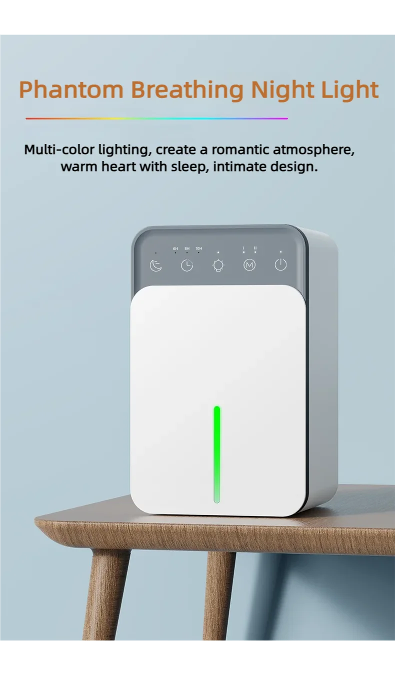 Intelligent timing air dehumidifier 1.5L, air dryer for home bedroom office kitchen deodorization and defrosting EU/US plug