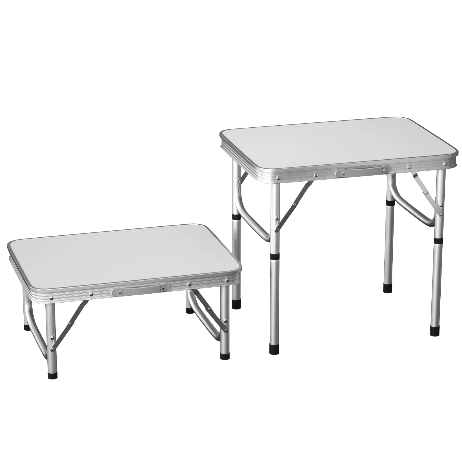 Folding Camping Table Outdoor Indoor Garden Balcony Market Kitchen Work Table Adjustable White Portable Picnic Table 60x45 cm