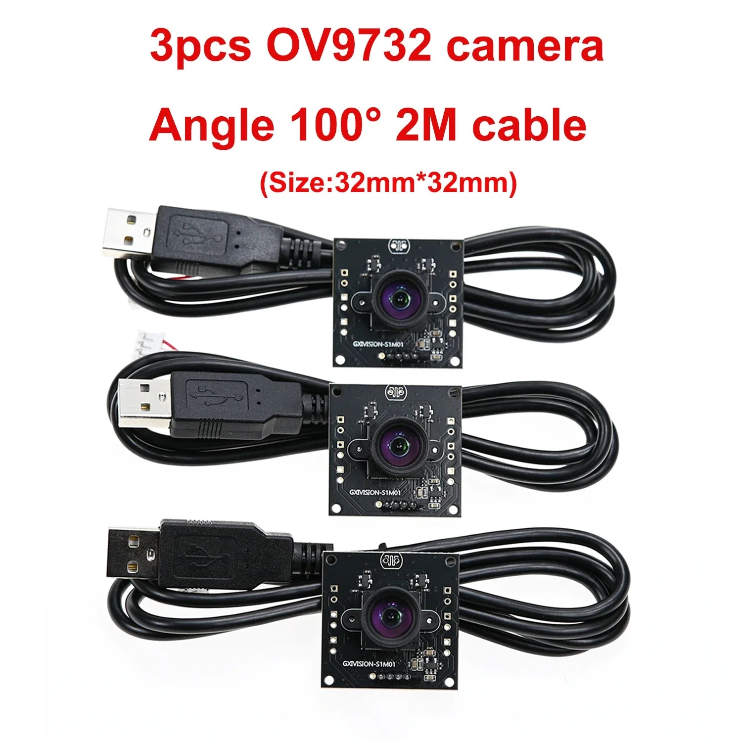 GXIVISION OV9732 1MP 30FPS 2M Cable 100 Degree USB Camera Module,3pcs OV2735、IMX179 Webcam Compatible For Autodarts.io Scoring