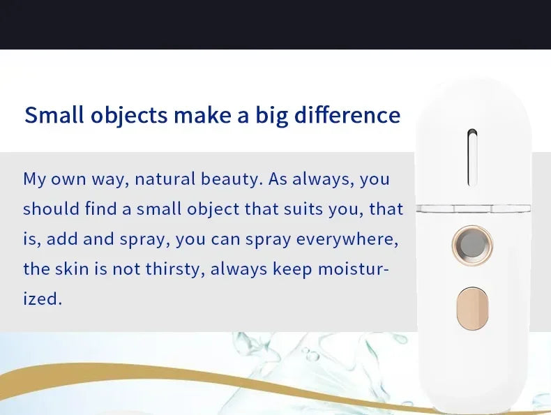 Mini Portable Humidifier Nano Mister Facial Steamer Device Beauty Spray Hydrating Apparatus Cold Spray Apparatus Rechargeable