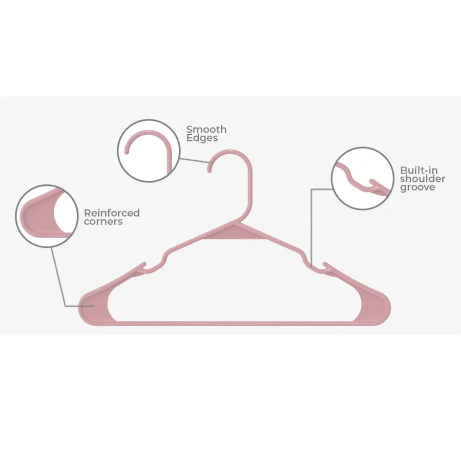 20-piece plastic hangers for closet coats and shirts, space-saving, standard everyday use, room essentials and basics