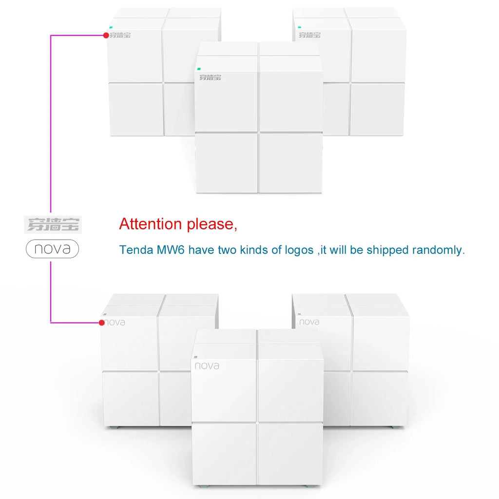 Tenda MW6 Mesh Wireless Gigabit Router 11AC Dual-Band 2.4G/5.0GHz Whole Home Wifi Coverage System Long Range Bridge Repeater