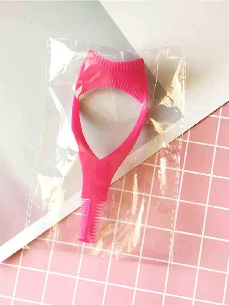 Handy Eyelash Aid Clip Pink Eye Makeup Aid Tool Y Shape Silicone Mascara Applicator Shield Multifunctional Silicone Eyeliner Mak