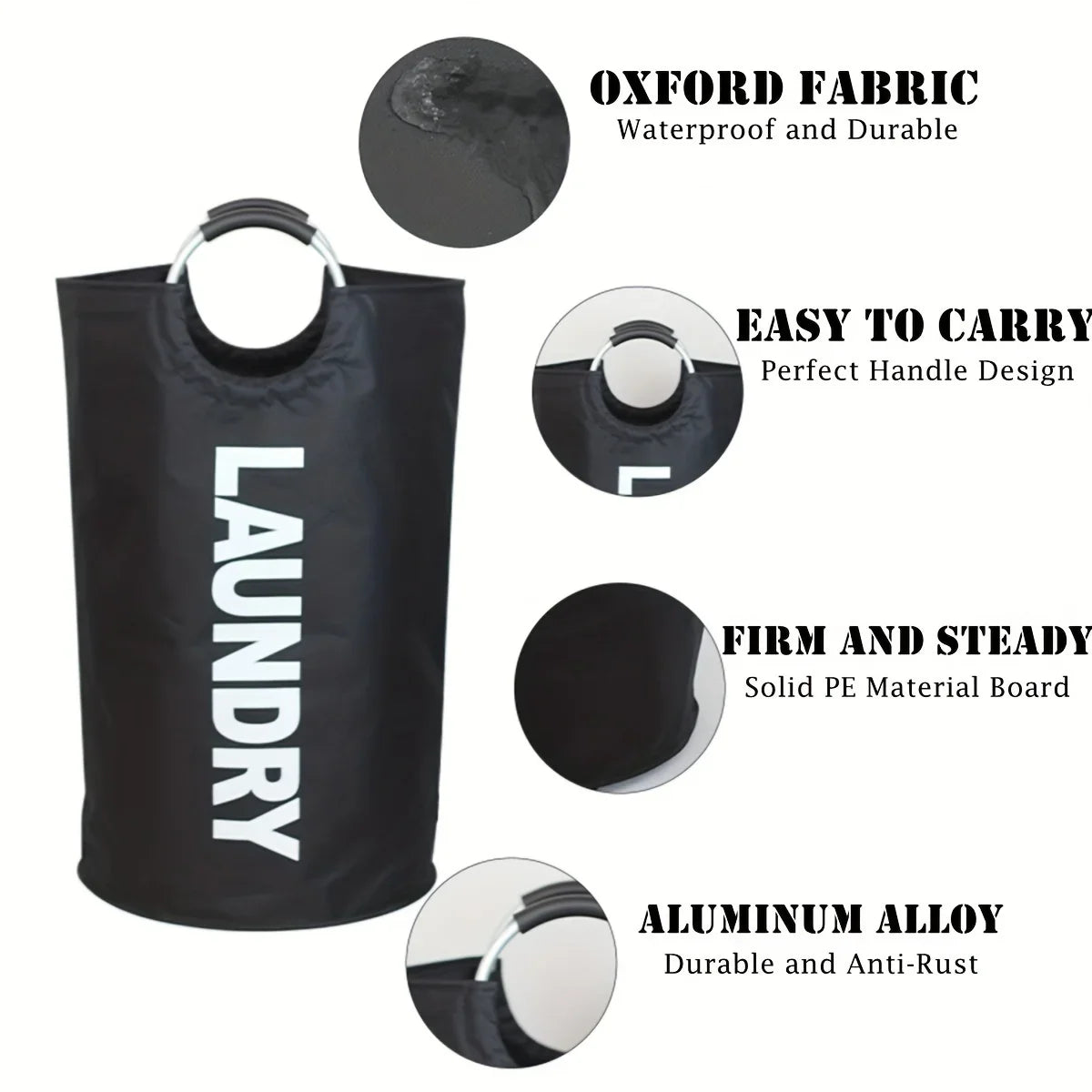 Large Laundry Hamper 115L Collapsible Laundry Bag with Comfortable Handle Folding Laundry Basket Dirty Clothes Storage Bin