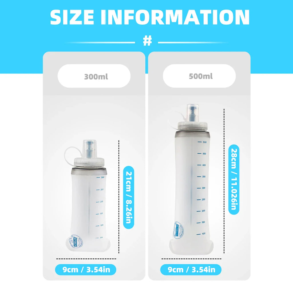 WRELS Water Bottle Folding Soft Flask Sport Water Bottle Water Bag Collapsible Running Camping Hiking Portable Light BPA Free