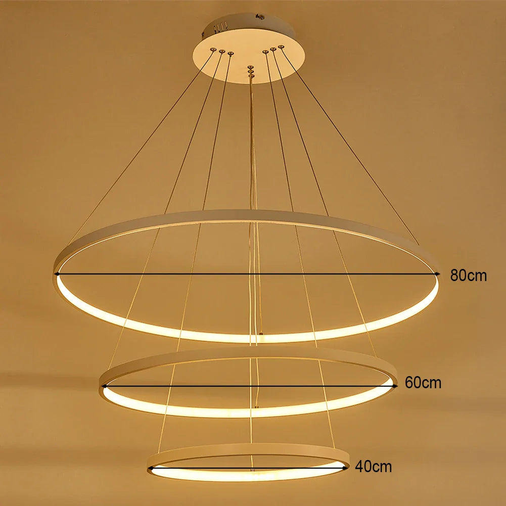 KOMORE Modern Tiered LED Ceiling Hanging Pendant Light Ceiling Lighting for Kitchen Dinning Table Hallway Entryway