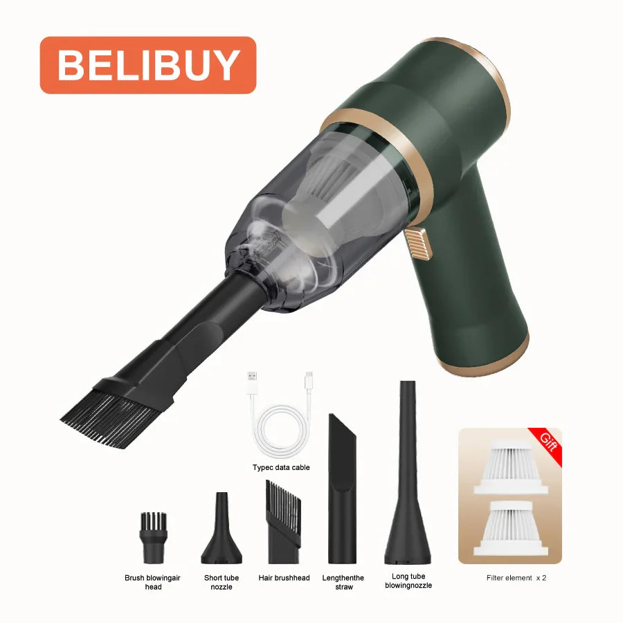 BELIBUY Wireless Car Vacuum Cleaner for Cleaning Bedroom Carpets Portable High Power Function Home Appliance Cleaning Machine