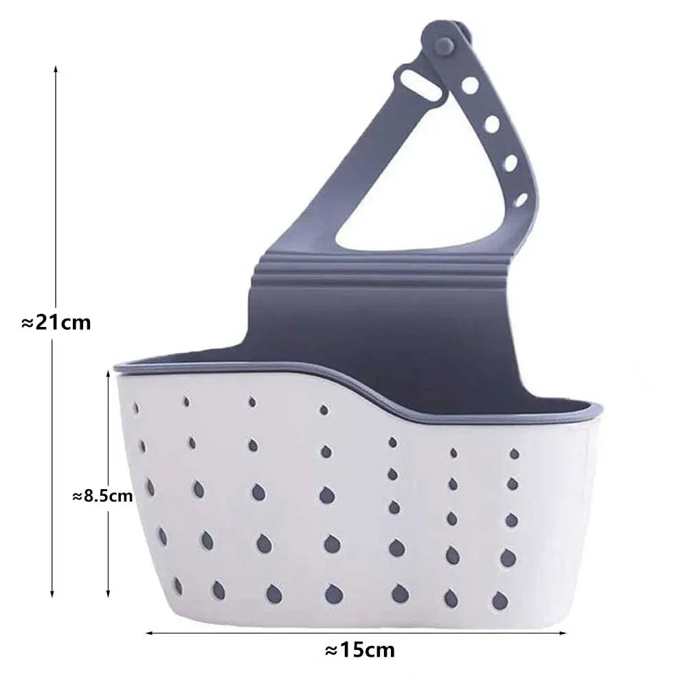 Home Storage Drain Basket Kitchen Sink Holder Adjustable Soap Sponge Shlf Hanging Drain Basket Bag Kitchen Accessories
