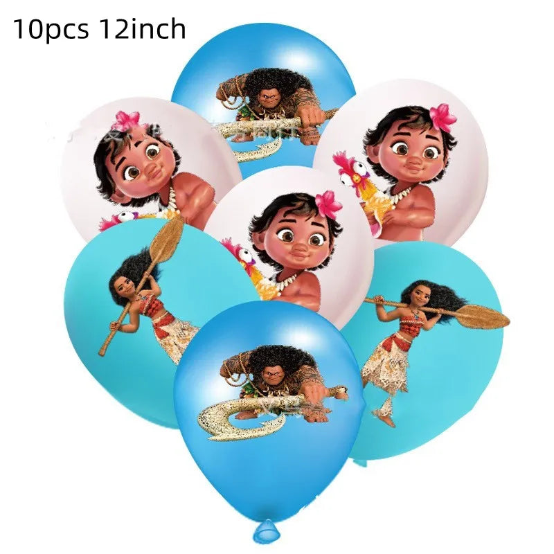 Disney Moana Birthday Party Decorations Supplie Moana Celebration Party Balloons Disposable Tableware Cup Plate Baby Shower Toys