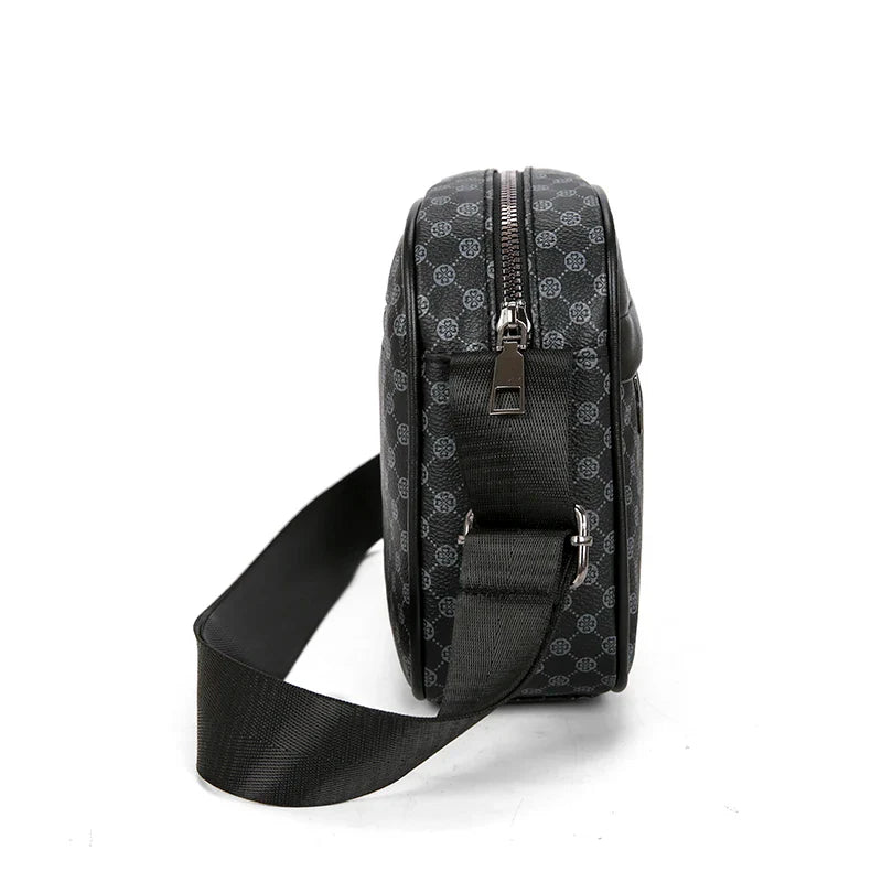 Casual Lightweight Business Shoulder Bags for Men PU Leather Messenger Bag Comfortable Wide Strap Crossbody Bags Designer Male