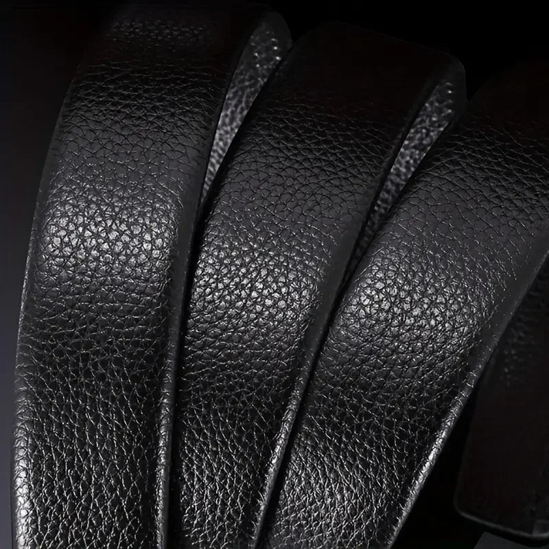 Fashion Business Men'S Belt Genuine Luxury Brand Metal Buckle Belt High-Quality PU Leather Soft Belt With Cargo Pants Jeans