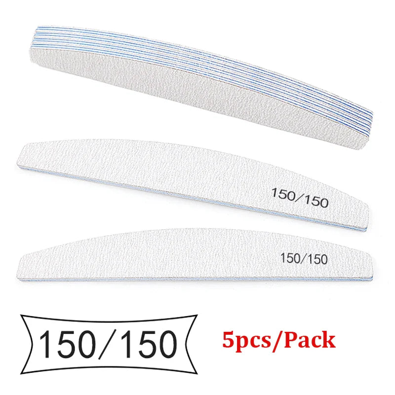 5/25Pcs/Lot Nail File Mix Color 80/100/150/180/240 Grit Professional Sandpaper Cuticle Remover Buffer Files Manicure Tool Set