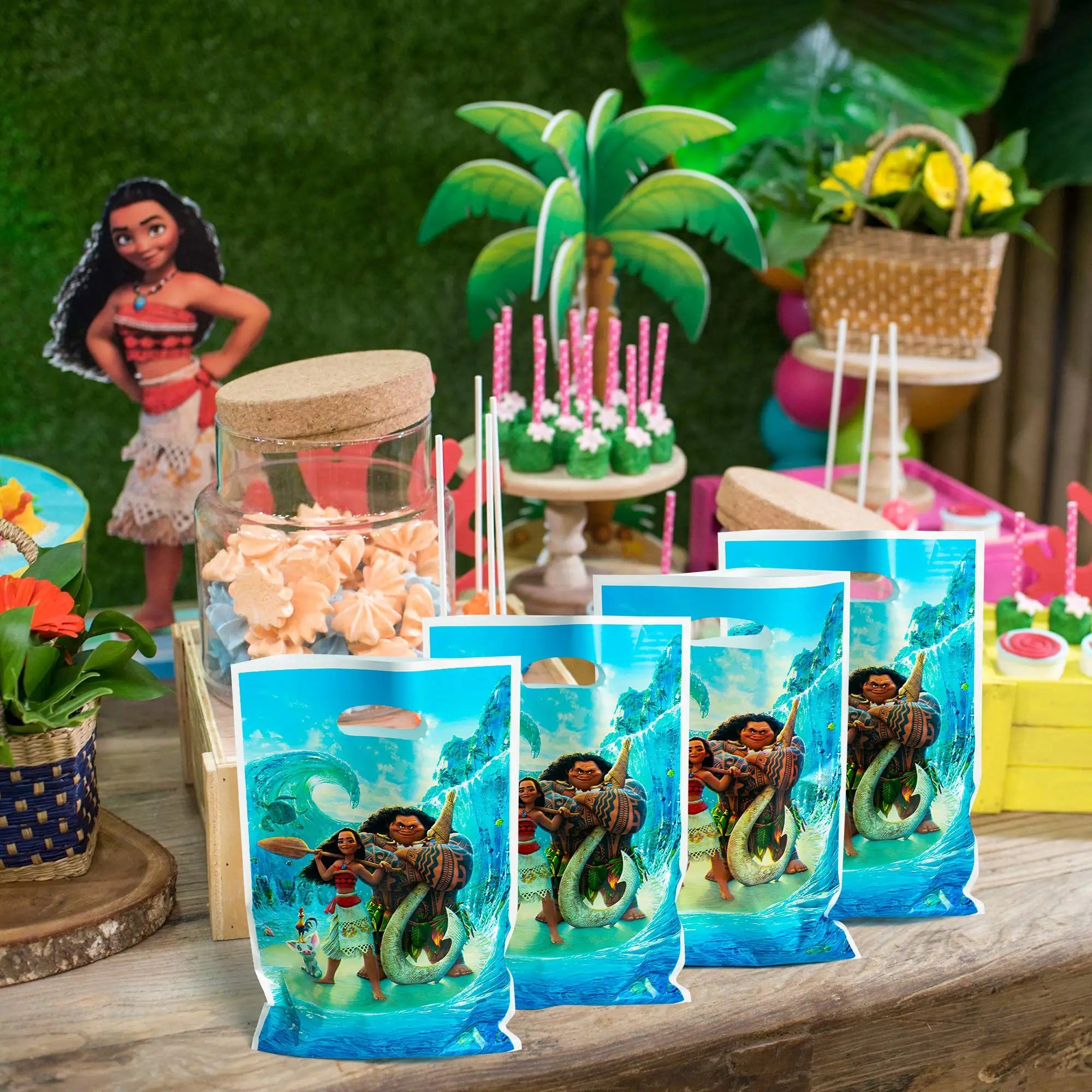 Moana Goodie Bags Party Favors Cute Moana Themed Birthday Party Candy Treat Gift Bags Party Supplies Decoration Baby Shower