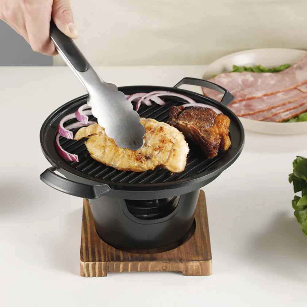 Mini BBQ Alcohol Stove Barbecue Grill Japanese One Person Cooking Oven Detachable Outdoor BBQ Plate Roasting Meat Tools