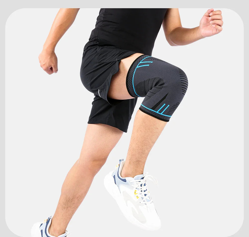 Compression Knee Support Sleeve - Elastic Breathable Brace for Sports Basketball Running Gym