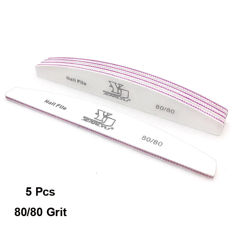 5/25Pcs/Lot Nail File Mix Color 80/100/150/180/240 Grit Professional Sandpaper Cuticle Remover Buffer Files Manicure Tool Set