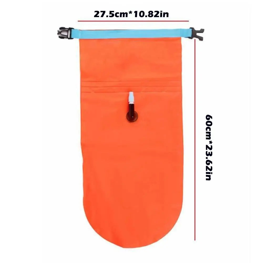 Inflatable Open Swimming Buoy Tow Lightweight Swimming Air Bag Storage With Waist Belt Water Sport Swimming Storage Float Tools