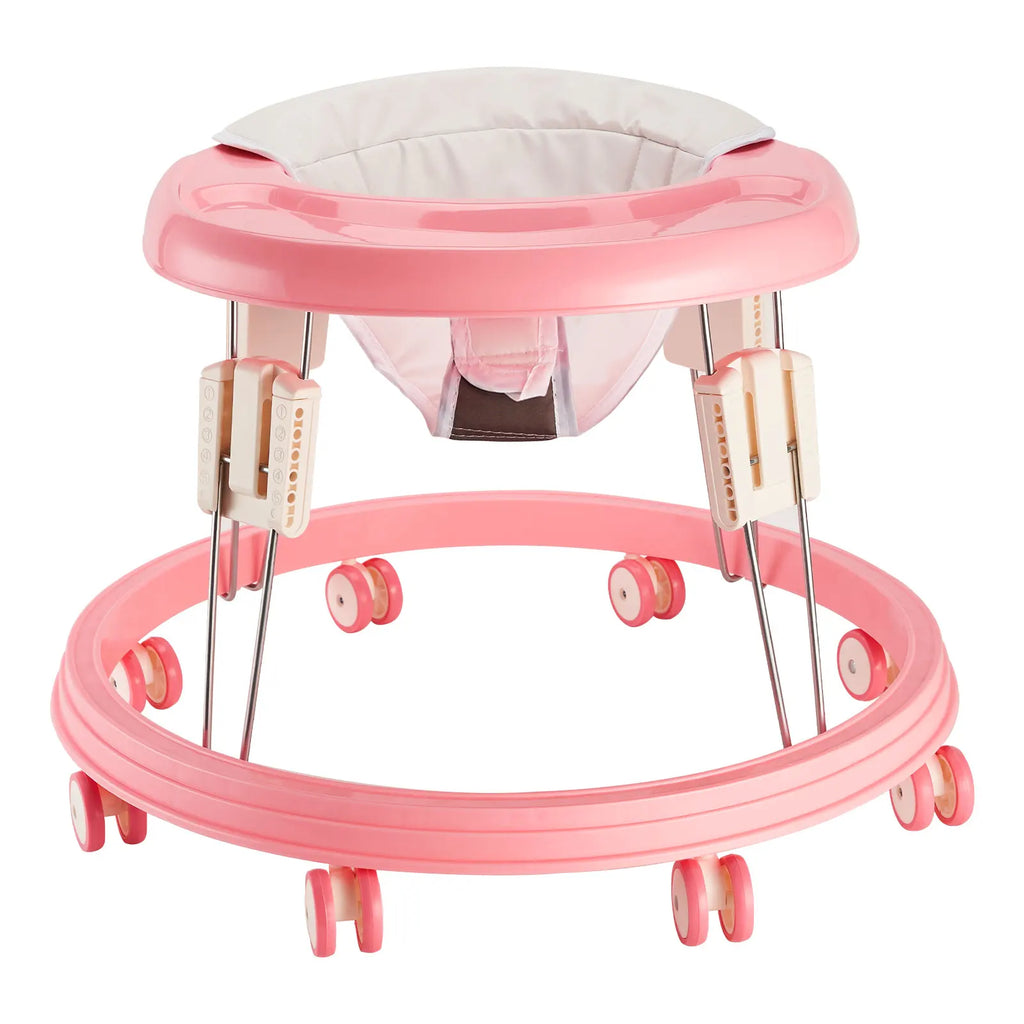 Baby Walker, Foldable Multi-Function Anti-Rollover Walker with Brake Design, 5 Level Height Adjustable, Baby Walkers