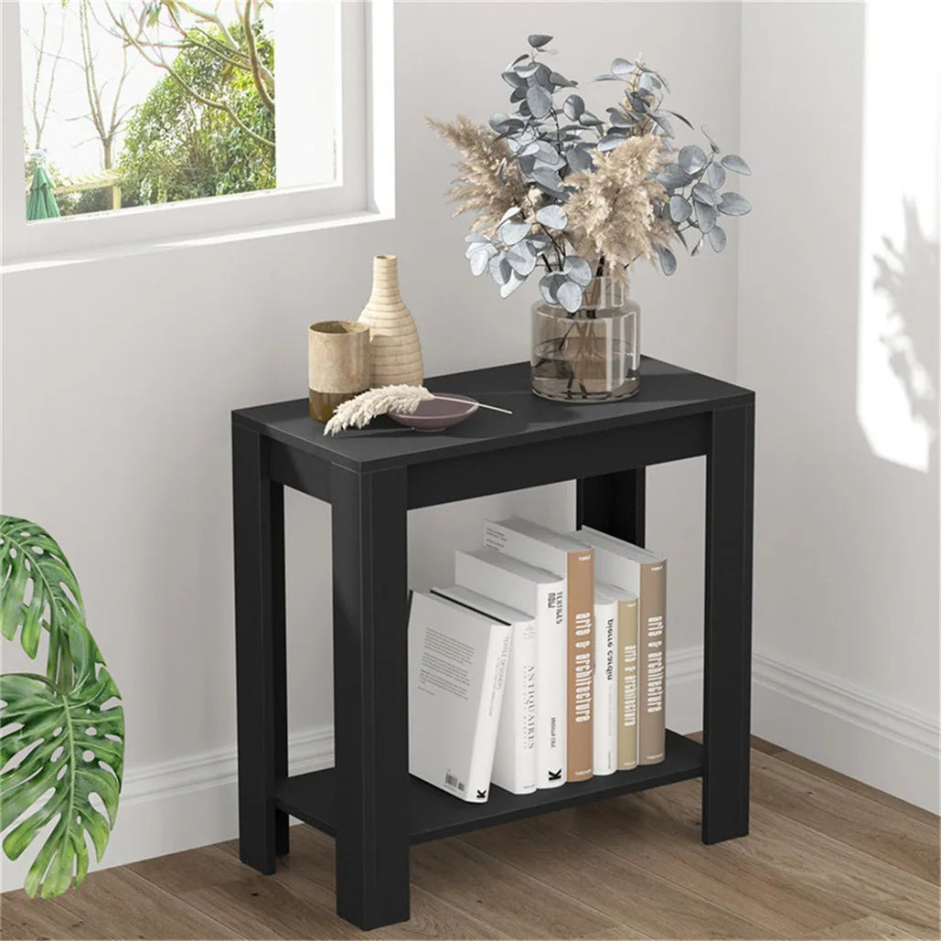Modern Black Coffee Table Small Wood Narrow Sofa Side End Table Nightstand TV Stand Living Room Furniture