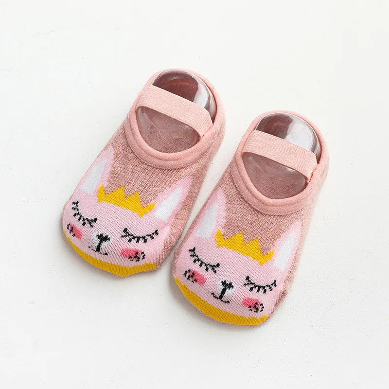 Spring Anti Slip Baby Socks Toddler Kids Floor Socks with Rubber Soles Autumn Newborn Baby Boy Girl Cartoon Cute Ball Warm Socks