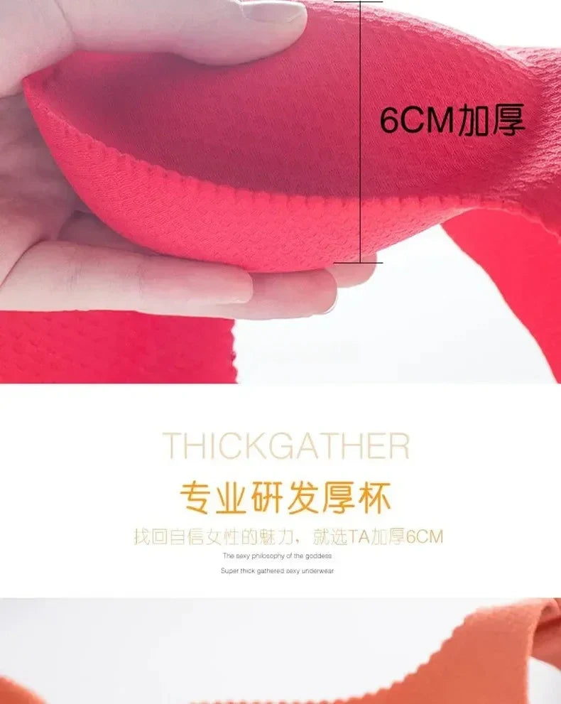 2025 New Extreme Push Up Bra 8cm Pads Small Bust Double Cup Padding Wireless Adjustable Plunge Bra Seamless Lift & Natural Shape