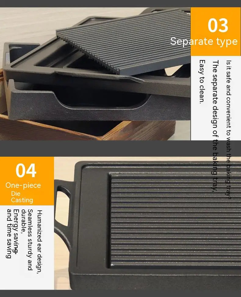 Smokeless Portable BBQ Grill Korean Japanese Barbecue Grill Charcoal BBQ Oven Alcohol Stove Household Non-stick Cooking Tools