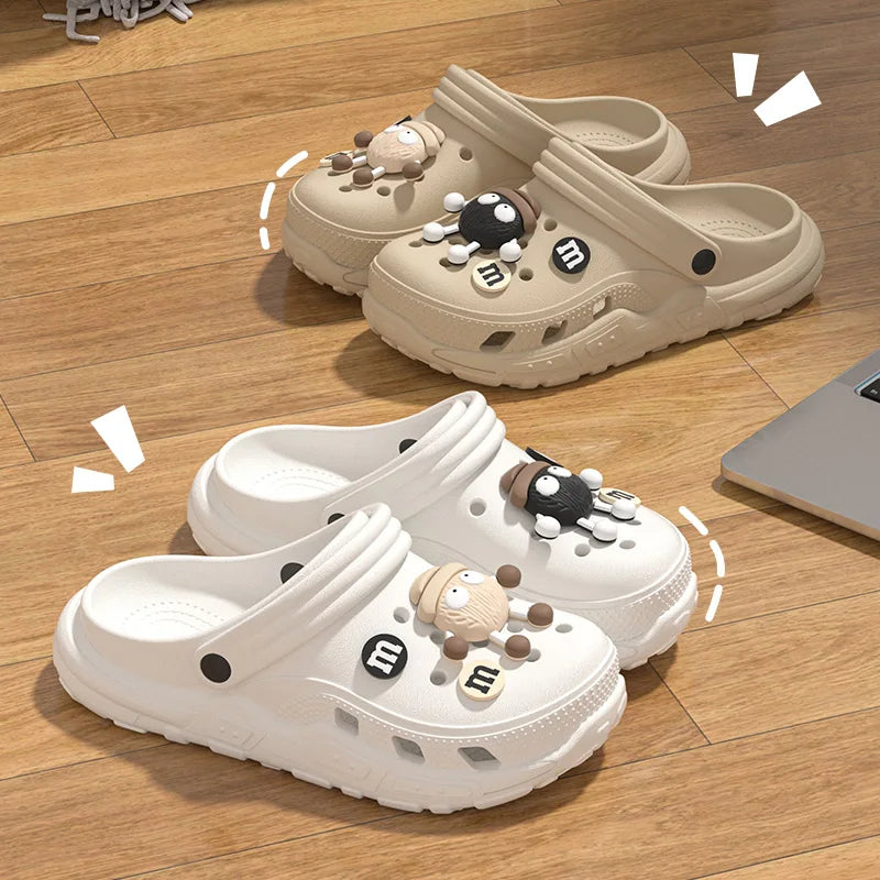 Cartoon Charms Cross Clogs Eva Soft Summer House Slippers Women's Sandals Slipper Man Shoes Kids Indoor Slipper