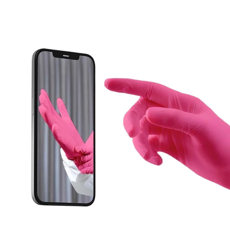Fuchsia Nitrile Disposable Gloves Pink 20/50/100PCS Powder Latex Free Cleaning Gloves For Beauty Hair Dye Esthetician Nail Salon