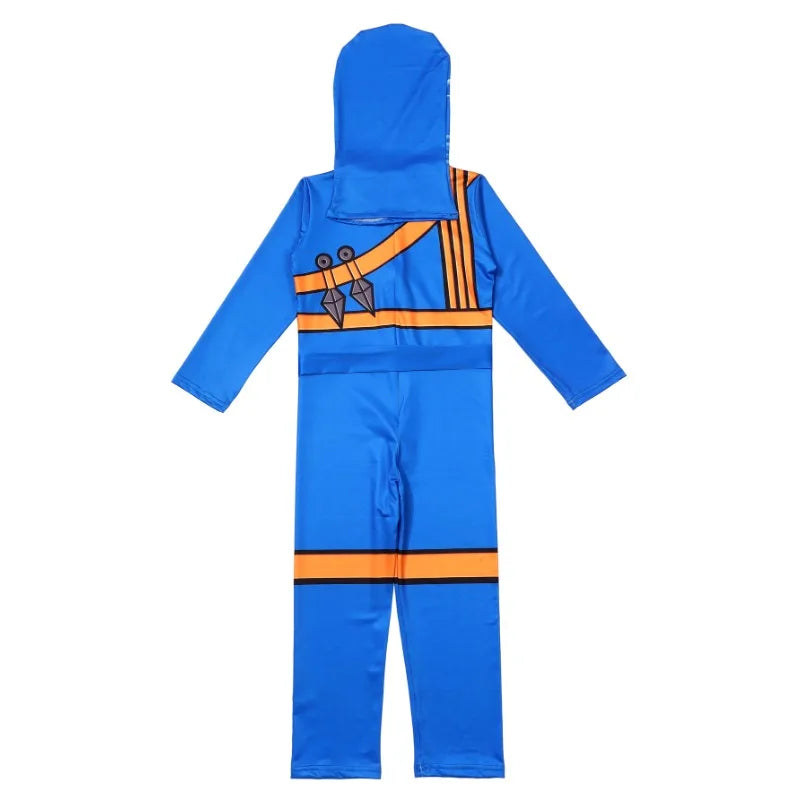 Complete Party Costume Set for Kids with Makeup Mask NinjTheme Party Cosplay Costume Set for Kids Mask Jumpsuit and Accessories