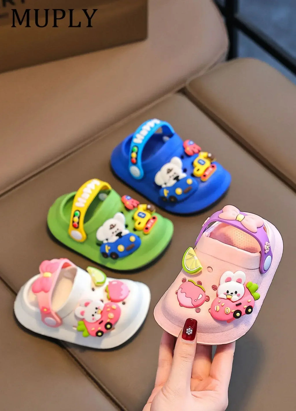 Summer Children Garden Clogs Shoes Boys&Girls Beach Sandal Kids Lightweight Breathable Cute Cartoon Slip Baby Slippers