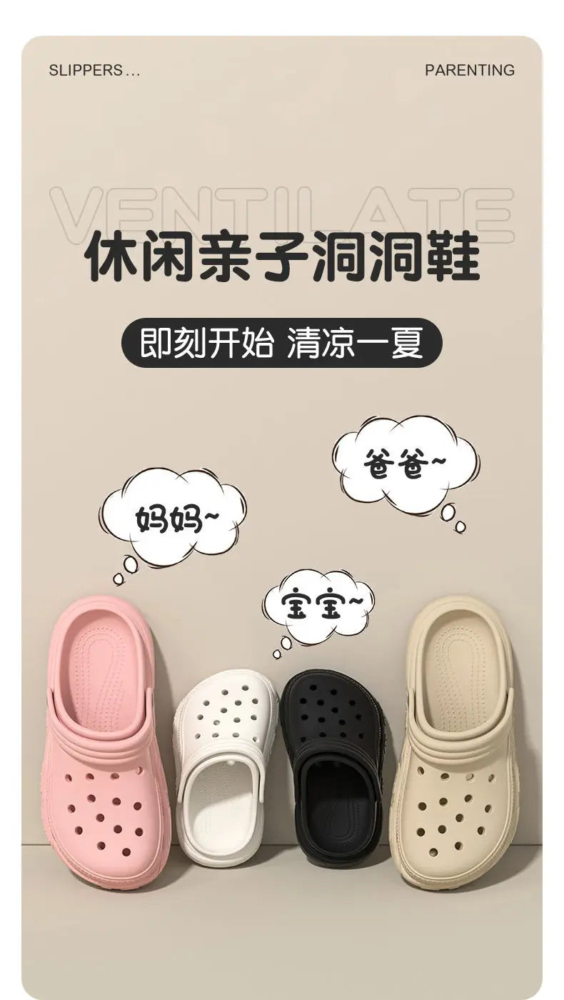 Cartoon Charms Cross Clogs Eva Soft Summer House Slippers Women's Sandals Slipper Man Shoes Kids Indoor Slipper