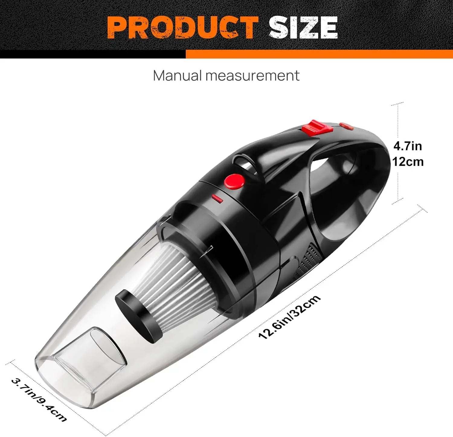 Car Vacuum Cleaner Wireless - Portable Handheld Hoover 8000PA Strong Suction 65W Cordless