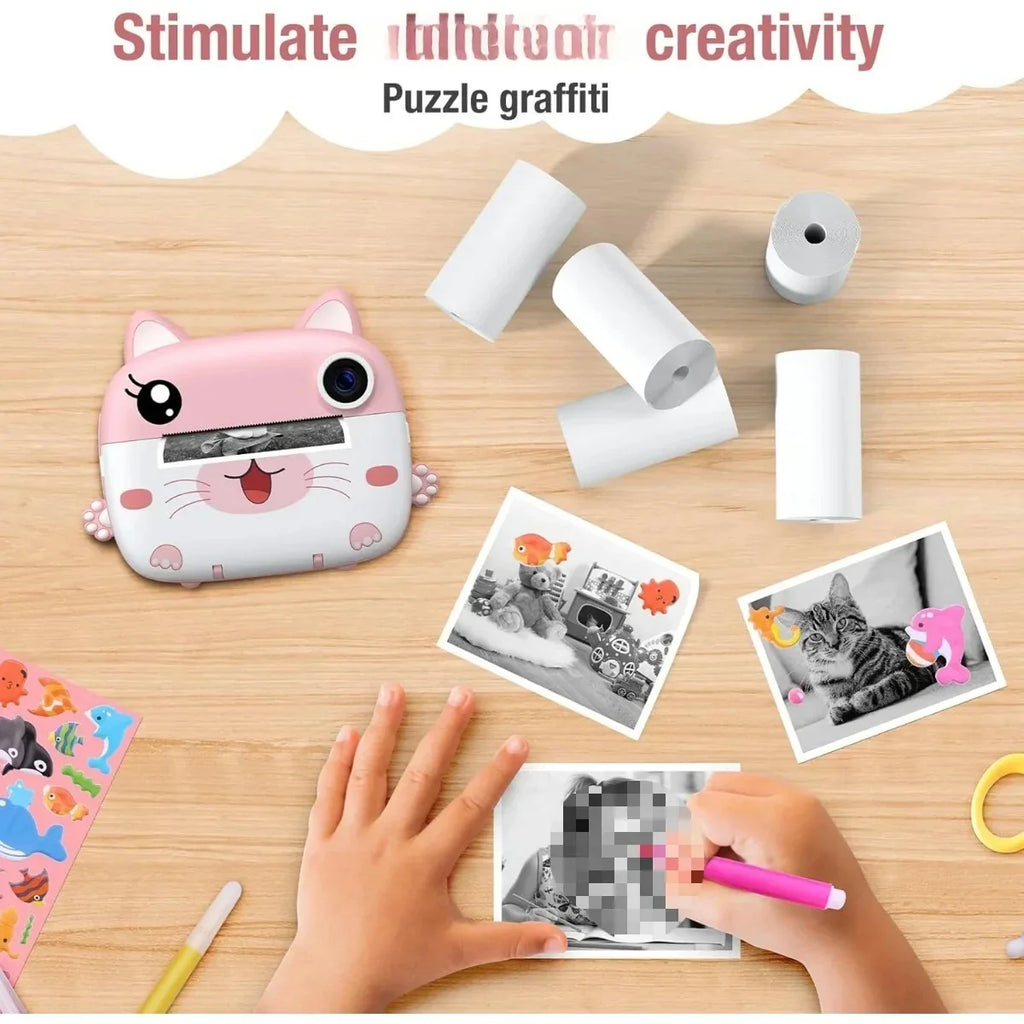 Kids Camera Instant Print Refill for Kids Instant Camera Thermal Printing BPA Free,57x25mm White Non-Adhesive Photo Print Rolls