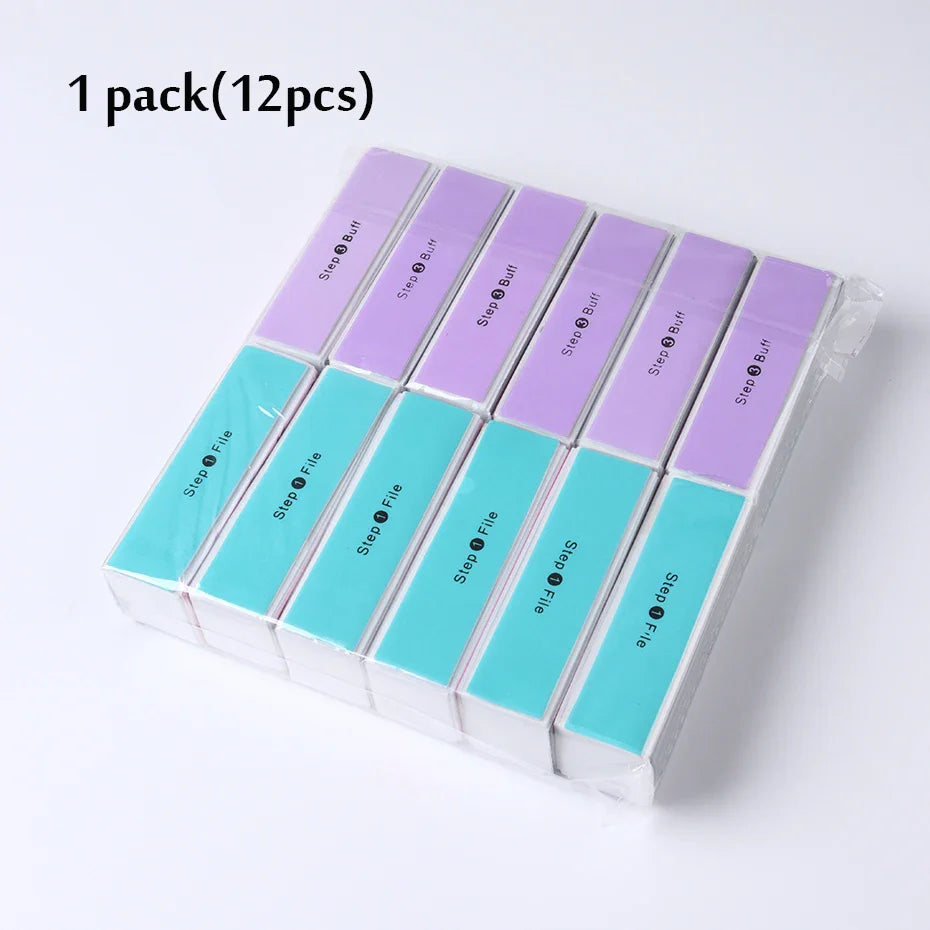 4 Sides Sponge Nail Buffers Colorful Sanding Buffing Block Grinding Polishing Nail File 4 Sided Professional Nail Manicure Tool