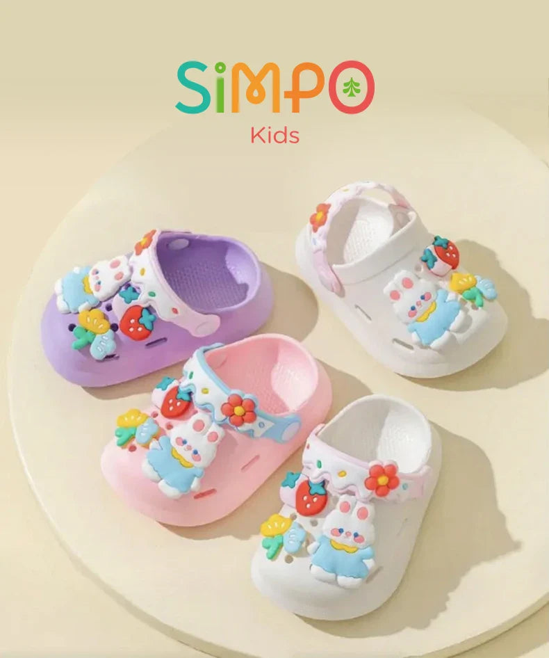 Girls Sandals Trendy Cute Cartoon Soft Sole Clogs For Baby Breathable Non-slip Clogs For Indoor Outdoor Beach Garden Shoes