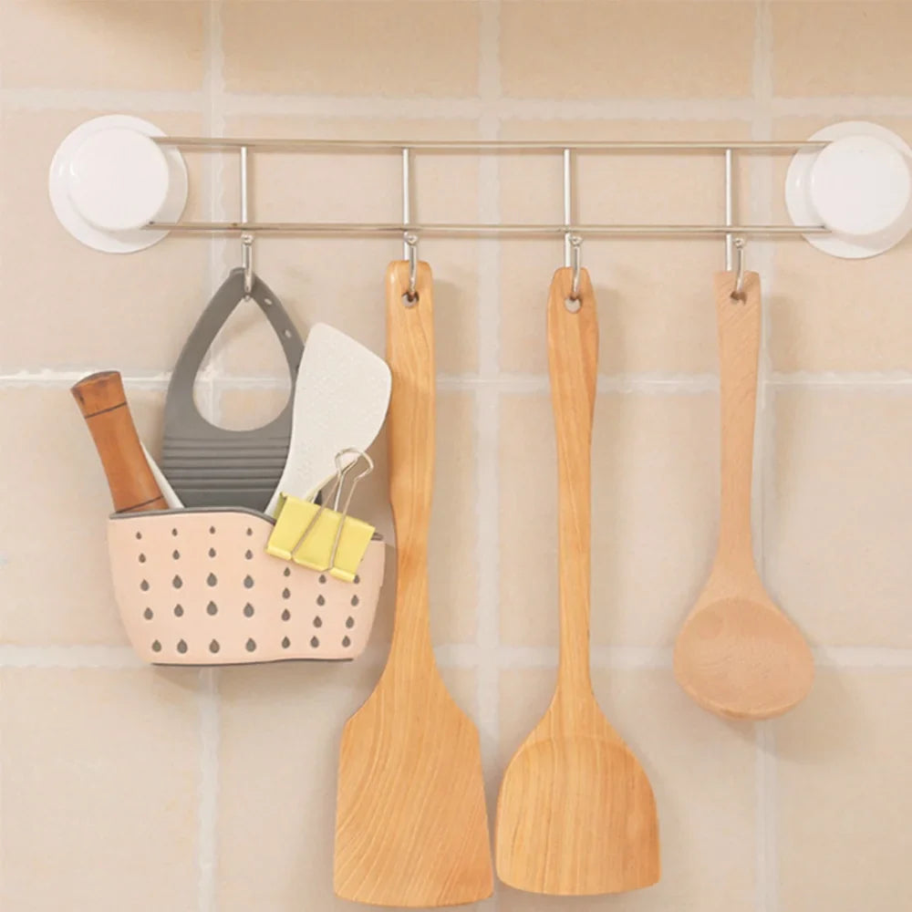 Kitchen Sink Basket Organizer - Drain Rack Strainer Sponge Storage Hanging Holder