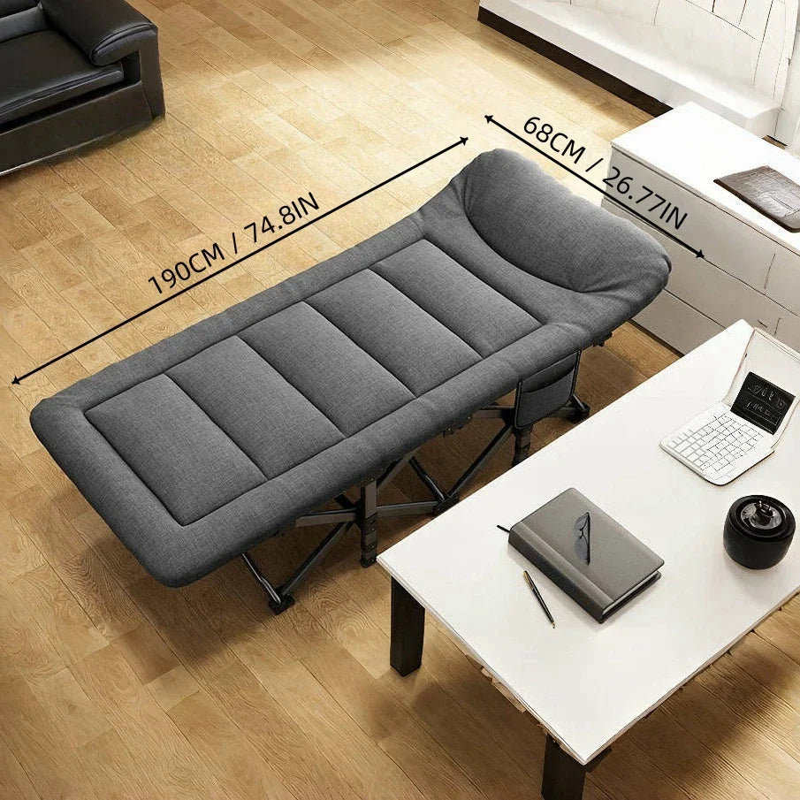 Portable Folding Camping Bed With Pillow - Heavy Duty Military Style Bed 190 X 67 X 48 Cm Lightweight Lounger Camping Garden