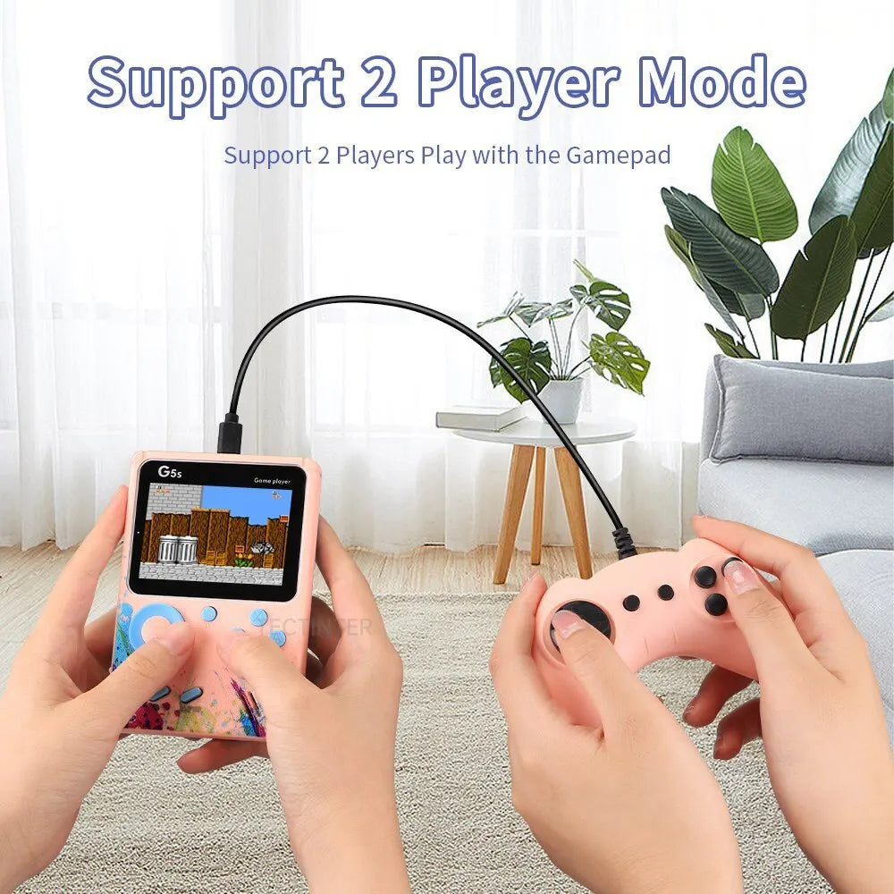 TECTINTER Video Game Console Mini Portable Retro TV Handheld Game Player Built-in 500 Games LCD Screen AV Output Support 2 Play