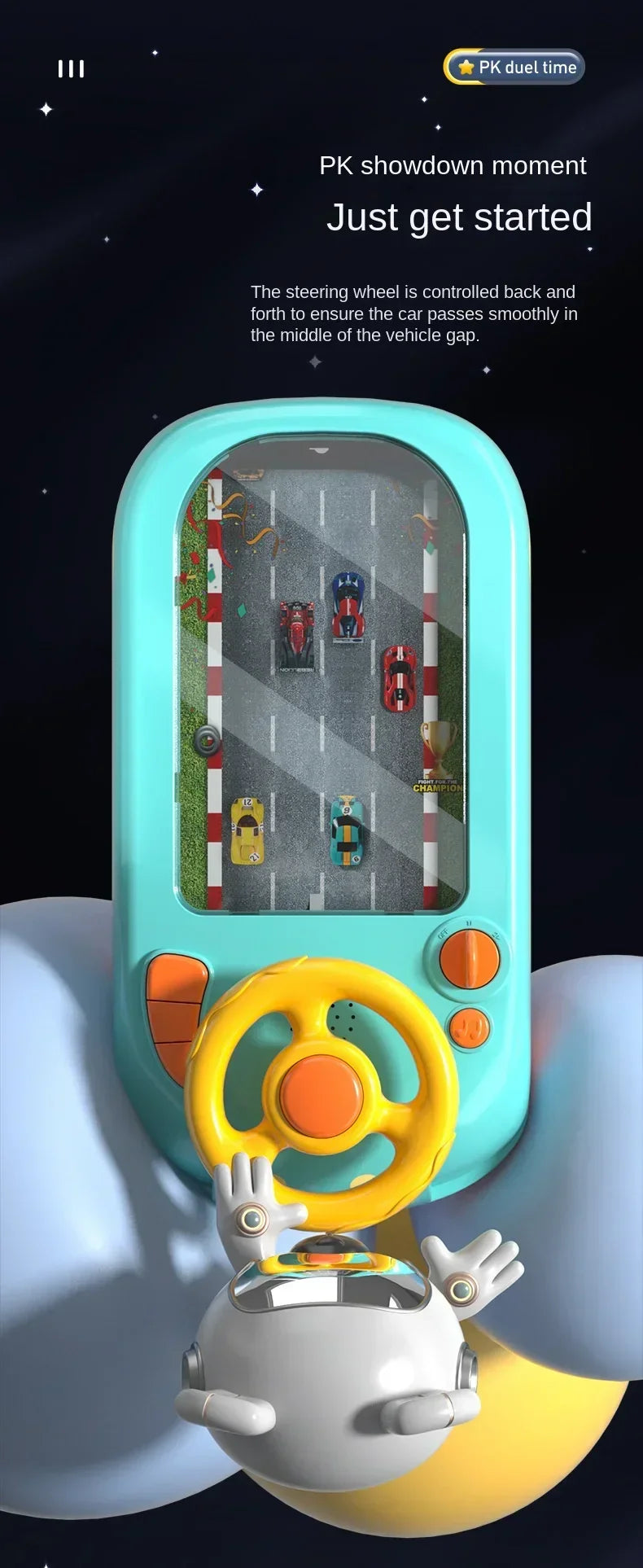 Kids Steering Wheel Driving Toy Dodge Vehicle Electronic Simulation Adventure Game with Music Sound Effects for Girl Boy